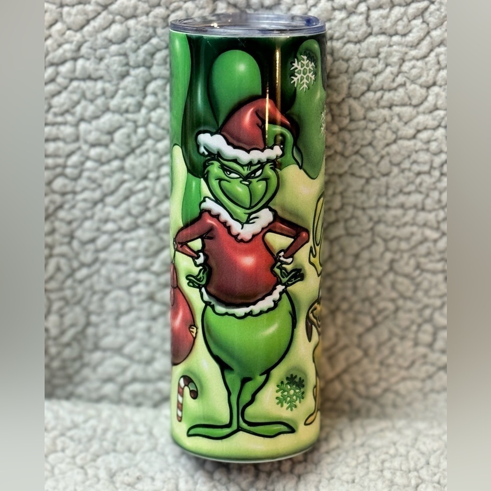 Green Christmas times 20 ounce skinny Tumbler